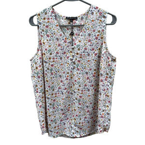 Adrianna Papell NWT Sleevless V-Neck Blouse Floral Medium